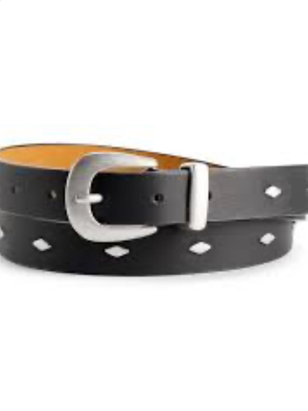 Universal Thread Black Belt with Diamond Cutout Detail